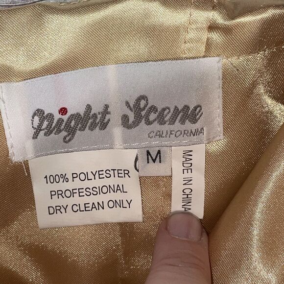 Night Scene Strapless Purple Leopard Print Party Dress M Tulle Beaded Fairy - Picture 5 of 10